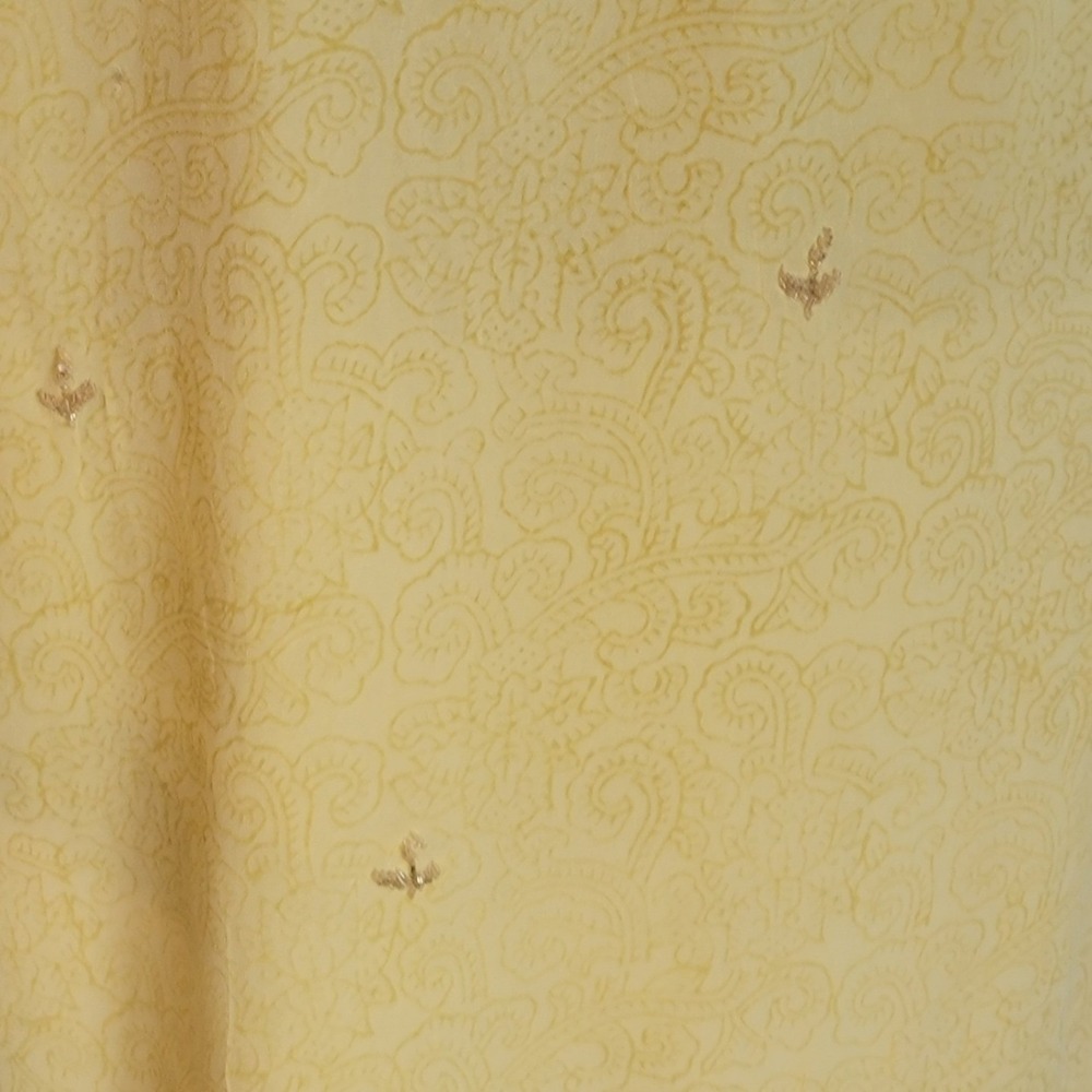 Jay Vardhan Yellow Embroidered Sequin Kurti Tunic Top Paisley Damask XL 42 - Picture 7 of 8